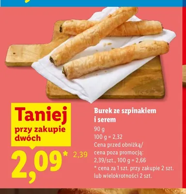 Burek ze szpinakiem i serem promocja w Lidl