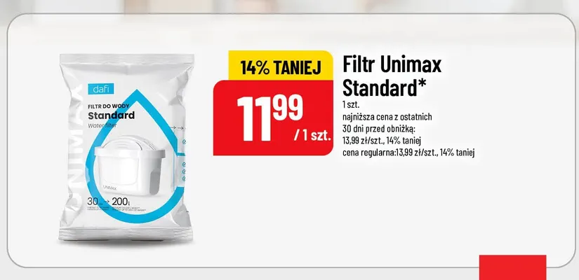 Filtr Unimax Standard Dafi promocja w POLOmarket