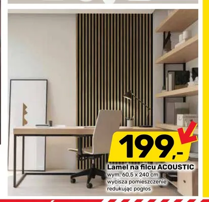 Lamel na filcu Acoustic 60,5x240 cm promocja w Bricomarche