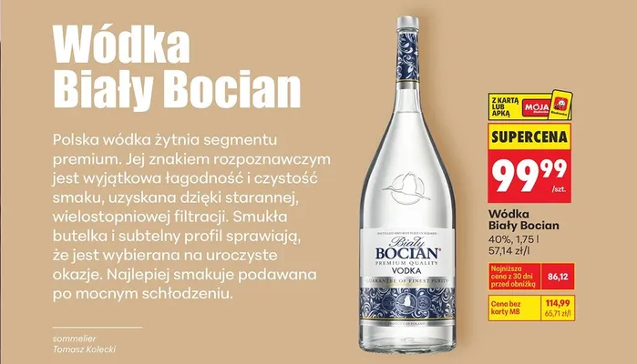 Wódka Biały Bocian promocja w Biedronka