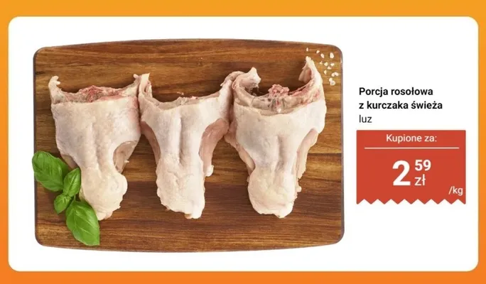 Porcja rosołowa z kurczaka świeża luz promocja w Dino