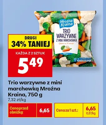 Trio warzywne z mini marchewką Mroźna Kraina promocja w Biedronka