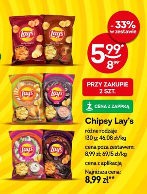 Chipsy Lay's różne rodzaje promocja w Żabka