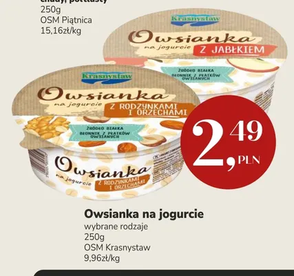 Owsianka na jogurcie z jabłkiem Krasnystaw promocja w Market Point
