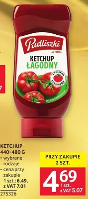 Ketchup Pudliszki łagodny 440-480 g promocja w Selgros
