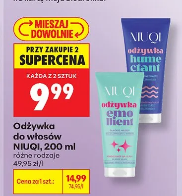 Odżywka do włosów Niuqi Emolientowa promocja w Biedronka