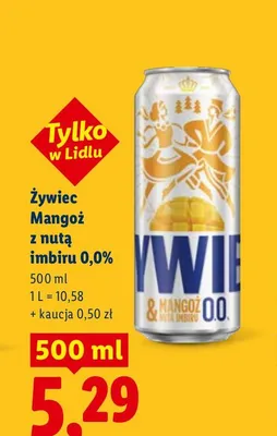 Piwo bezalkoholowe Żywiec Mangoż z nutą imbiru promocja w Lidl