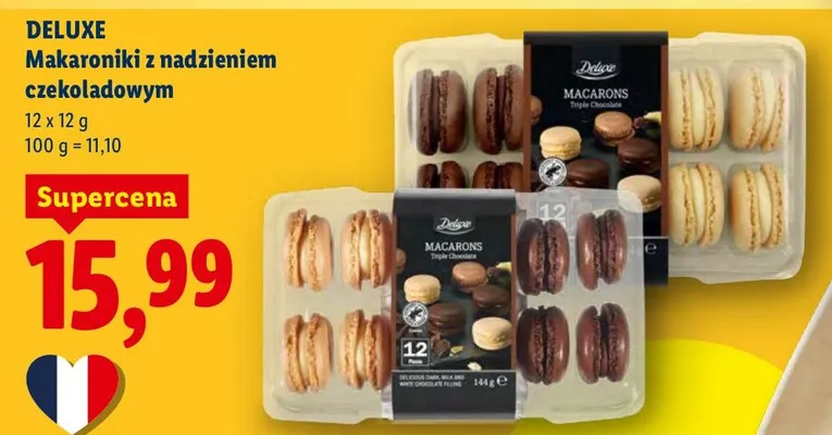 Makaroniki z nadzieniem czekoladowym promocja w Lidl