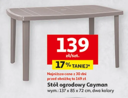 Stół ogrodowy Cayman promocja w Auchan