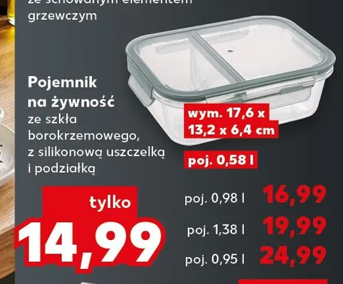 Pojemnik na żywność ze szkła borokrzemowego 0,98 l promocja w Kaufland