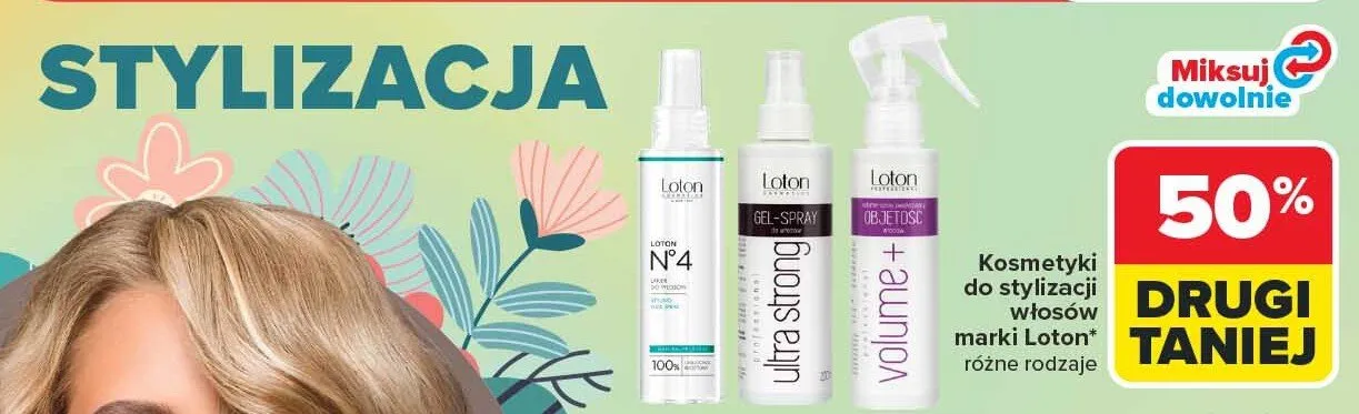 Kosmetyki do stylizacji włosów marki Loton promocja w Carrefour