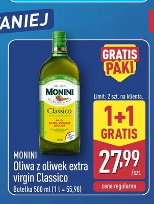 Oliwa z oliwek extra virgin Classico Monini promocja w Aldi