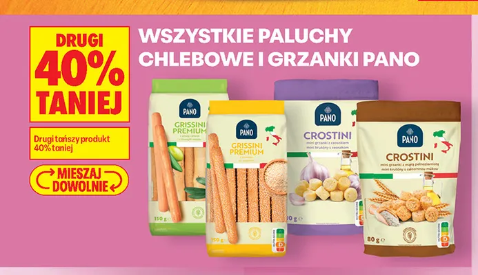 Paluchy chlebowe i grzanki Pano promocja w Biedronka