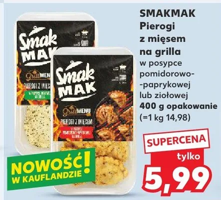 Pierogi z mięsem na grilla w posypce ziołowej Smakmak promocja w Kaufland