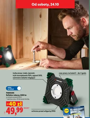 Reflektor roboczy 2000lm Parkside promocja w Lidl