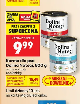 Karma dla psa Dolina Noteci promocja w Biedronka