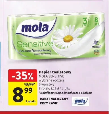 Papier toaletowy Mola Sensitive promocja w Intermarche