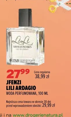 Woda perfumowana Jfenzi Lili Ardagio promocja w Drogerie Natura