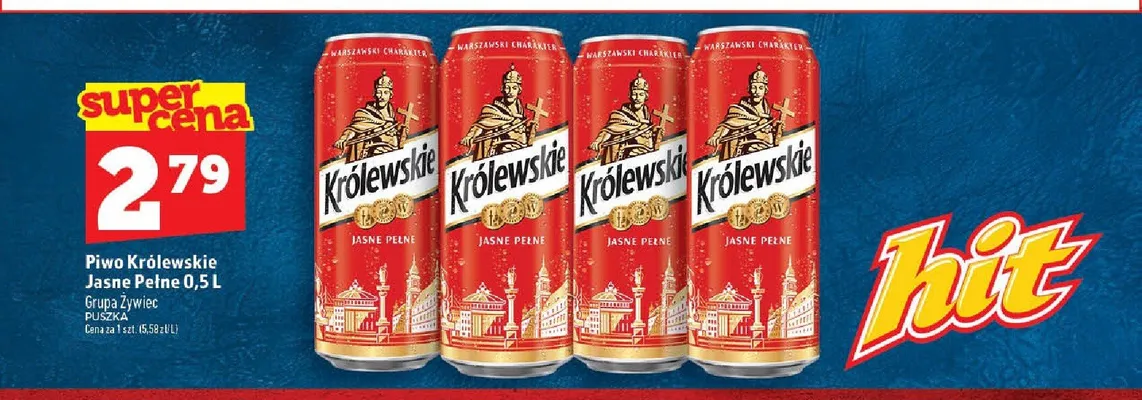 Piwo Królewskie Jasne Pełne promocja w TOPAZ