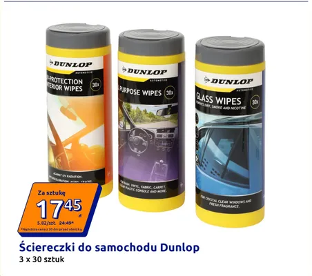 Ściereczki do samochodu Dunlop 3-pak promocja w Action