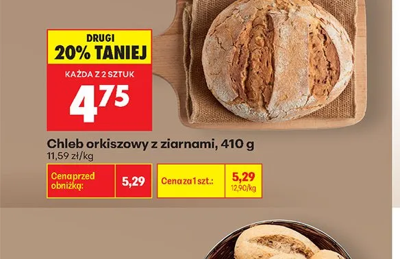 Chleb orkiszowy z ziarnami promocja w Biedronka