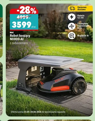 Robot koszący NAC N0800-AI z zadaszeniem promocja w Biedronka