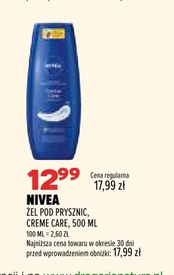 Żel pod prysznic Creme Care Nivea promocja w Drogerie Natura