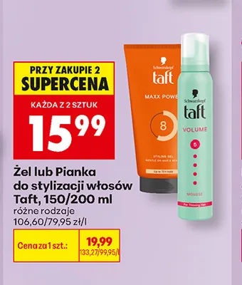 Pianka do stylizacji włosów Taft Volume promocja w Biedronka