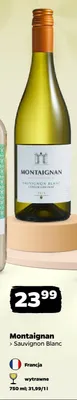 Wino Montaignan Sauvignon Blanc wytrawne francuskie promocja w Netto