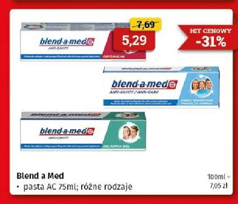 Pasta do zębów Blend-a-med Anti-Cavity Delikatna Biel promocja w Drogeria Kosmyk