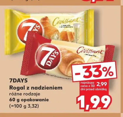 Rogal z nadzieniem waniliowym 7Days promocja w Kaufland