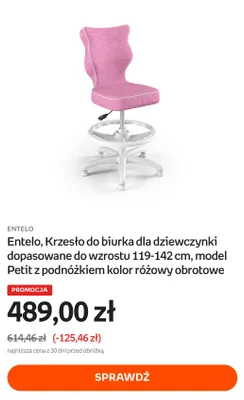 Krzesło do biurka Entelo model Petit promocja w Empik