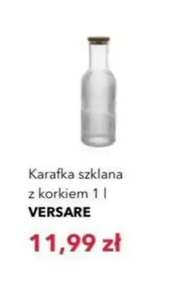 Karafka szklana z korkiem Versare 1 l promocja w Nela