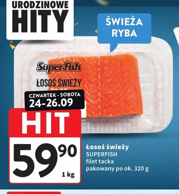 Łosoś świeży filet tacka SuperFish promocja w Intermarche