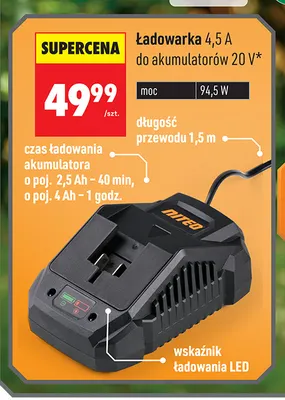 Ładowarka 4,5A do akumulatorów Niteo promocja w Biedronka