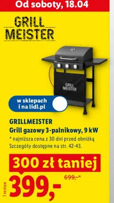 Grill gazowy 3-palnikowy 9 kW promocja w Lidl