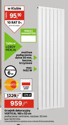 Grzejnik dekoracyjny Vertical Equation 180x52 cm promocja w Leroy Merlin