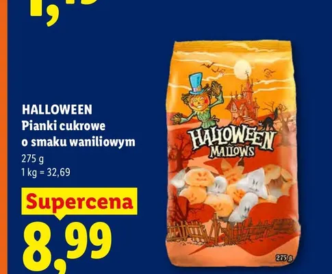 Pianki cukrowe o smaku waniliowym Halloween promocja w Lidl