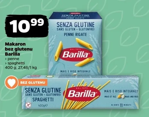 Makaron bez glutenu Barilla spaghetti promocja w Netto