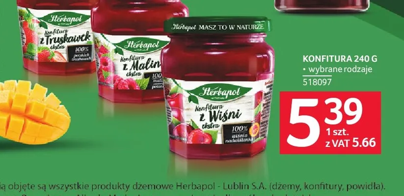 Konfitura z malin Herbapol promocja w Selgros
