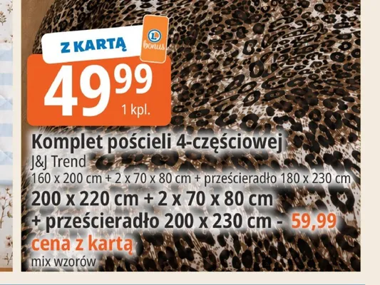 Komplet pościeli 4-częściowej J&J Trend 160x200 cm promocja w Leclerc