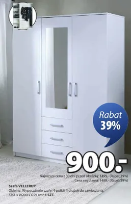Szafa VELLERUP promocja w Jysk