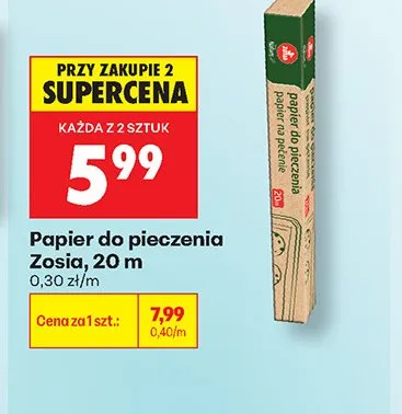 Papier do pieczenia Zosia promocja w Biedronka