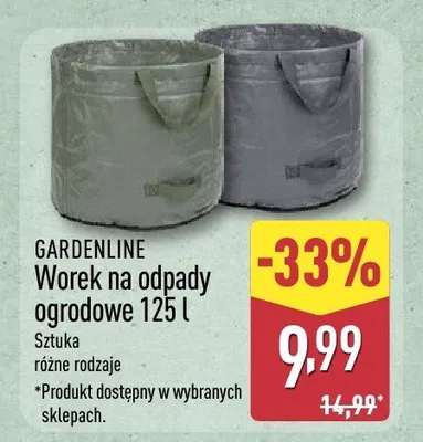 Worek na odpady ogrodowe Gardenline 125l promocja w Aldi