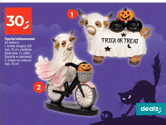 Figurka halloweenowa krowa stojąca LED promocja w Dealz