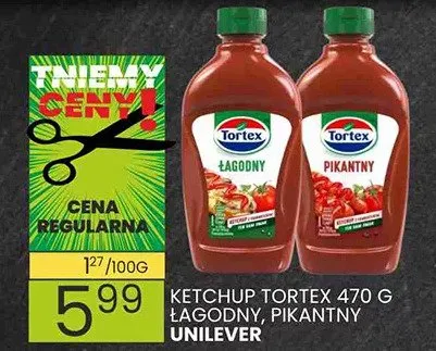 Ketchup tortex 470g łagodny, pikantny promocja w Wafelek