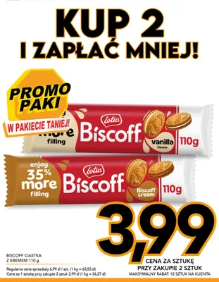 Ciastka z kremem Biscoff vanilla flavour Lotus promocja w Kupiec
