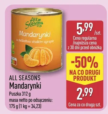 Mandarynki promocja w Aldi