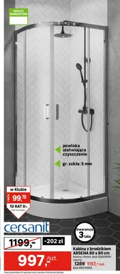 Kabina z brodzikiem Cersanit Arsena czarny 80x80 cm promocja w Leroy Merlin