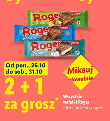 Wafle Roger orzechowy Sondey promocja w Lidl